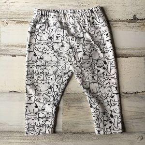 Zara Jogger Pants With Cat/Dog Print 9-12 Months